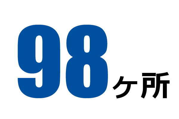 全国98ヶ所のサービスネットワーク